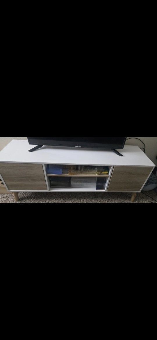 TV Console Stand With Cabinets