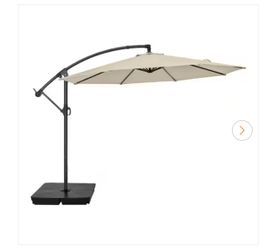 10 ft. Non-Solar Offset Patio Umbrella in Putty