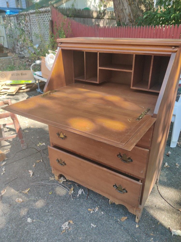 Vintage Drop Top Secretary Writing Desk