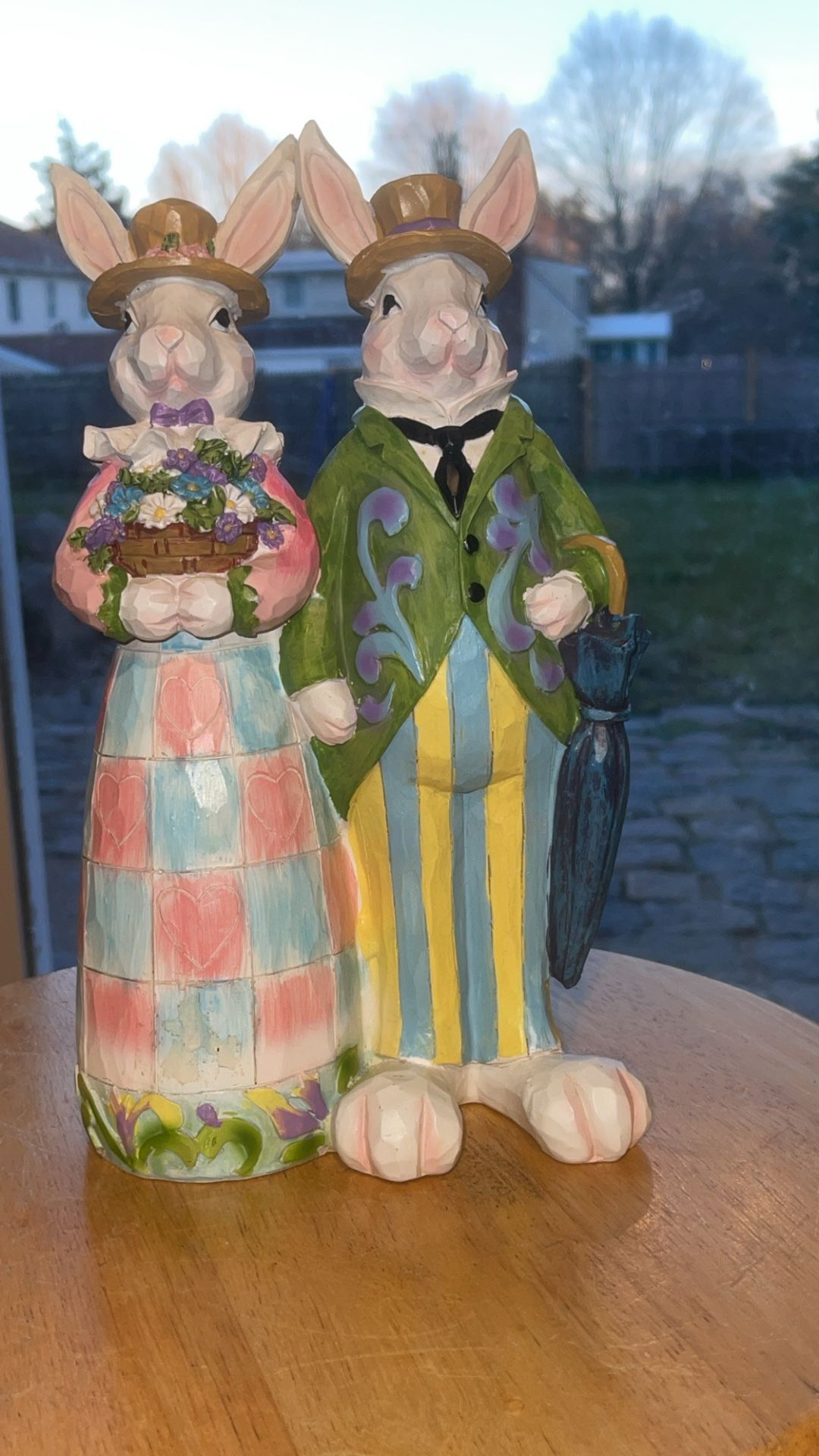 Vintage Mr & Mrs Rabbit Bunny Figurine