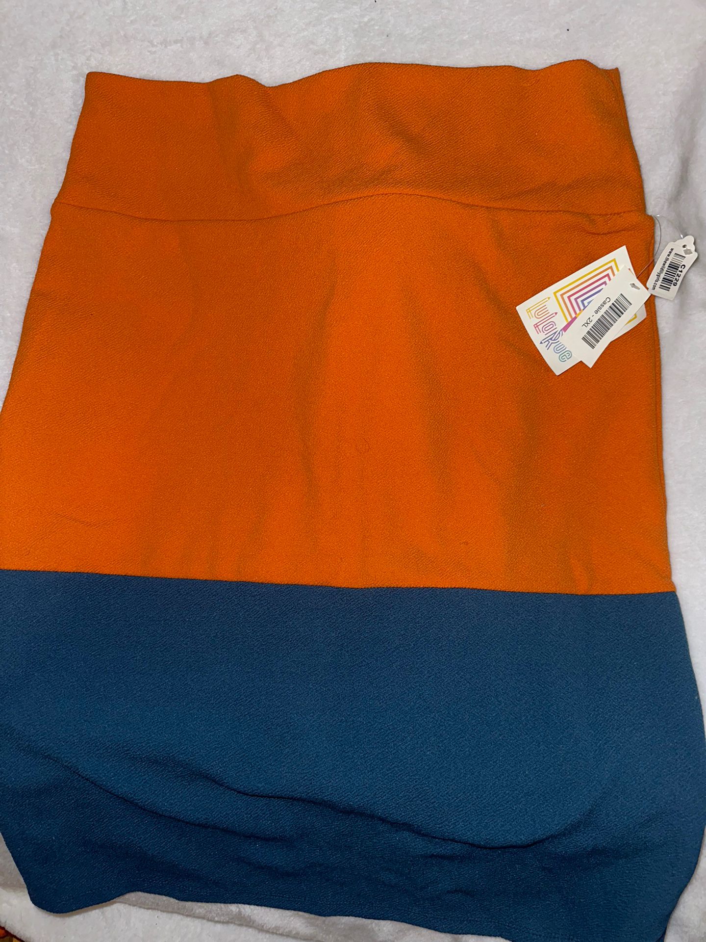 Lularoe Orange Blue Cassie Skirt