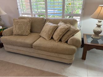 Couch love seat and nice sofa chair