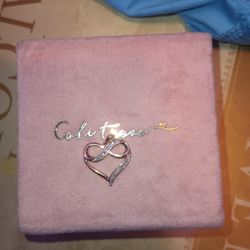 14K Rose Gold Infinity Heart  Charm Diamond