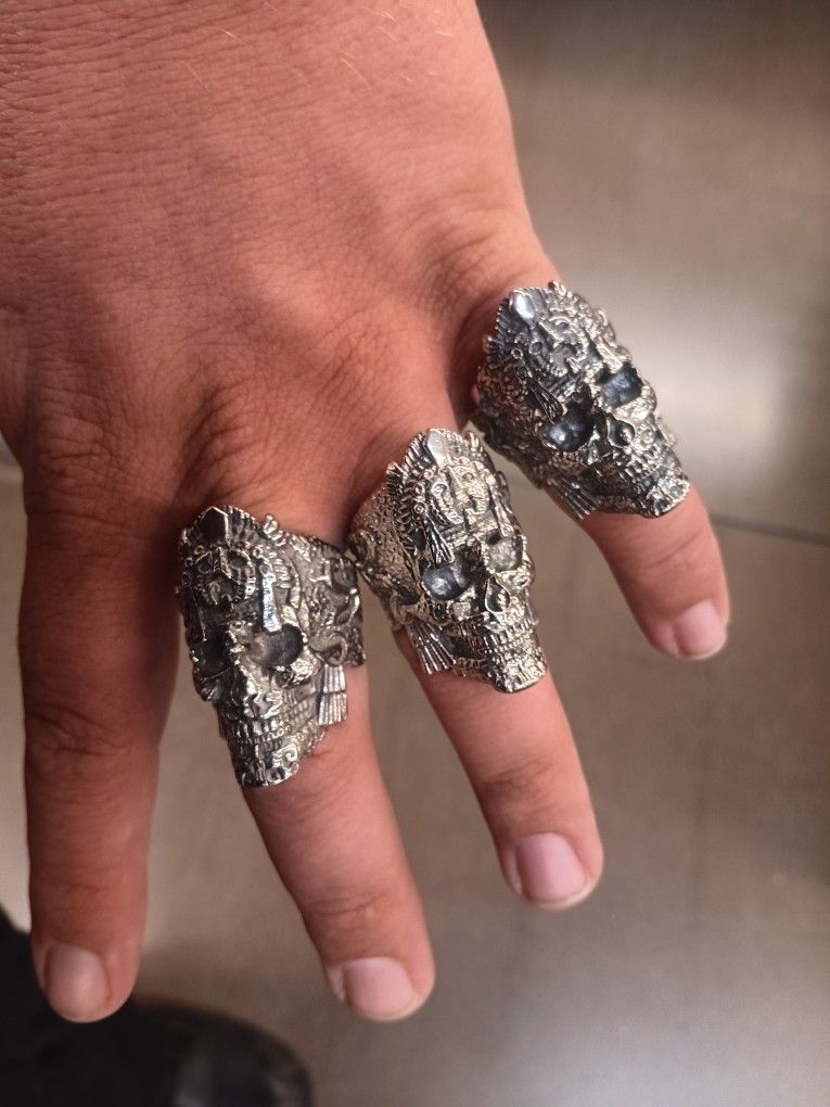 Aztec Skull Rings