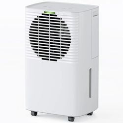 30-Pints Dehumidifier for Basements - 2000 Sq. Ft. Compact Dehumidifier with Auto or Manual Drainage - with Intelligent Humidity Control | Auto Defros