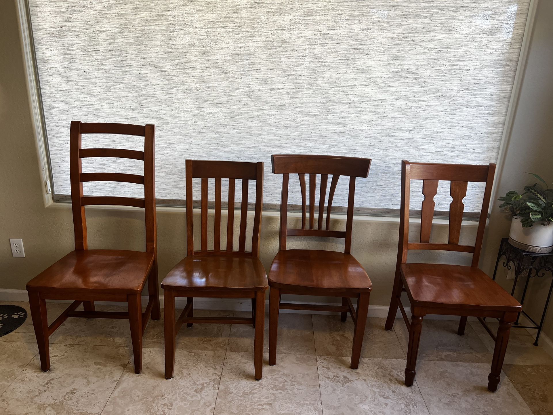 4 Wooden Dining Room Chairs