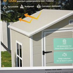 Patio shed 6x4.5 plastic resin