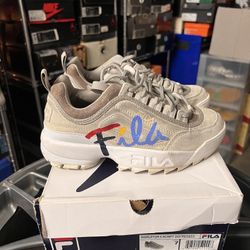 Wmns Fila Disruptor II Script Distressed