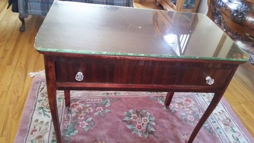 Antique Dressing Table Or Vanity Table Without A Mirror 