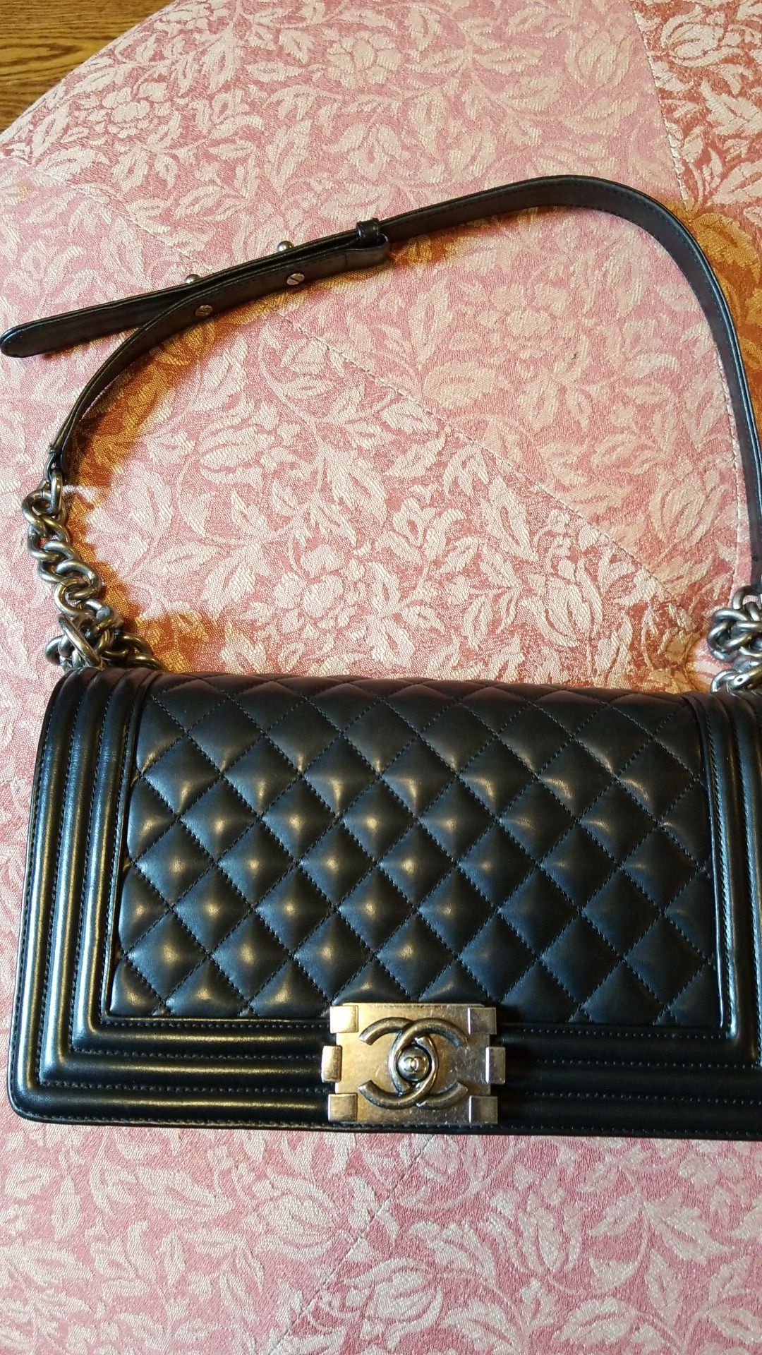 Chanel Le Boy leather black bag
