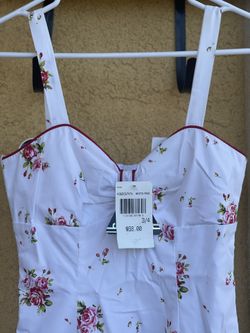 Macy’s Cotton White Floral Dress