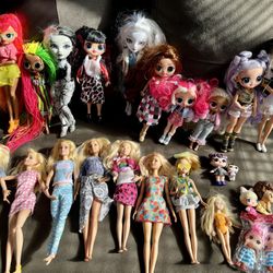 Huge OMG, LOL And Barbie Doll Lot 