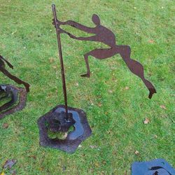Pole Vaulter Metal Yard Art 