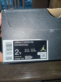 Jordan 11 Retro Size 2Y
