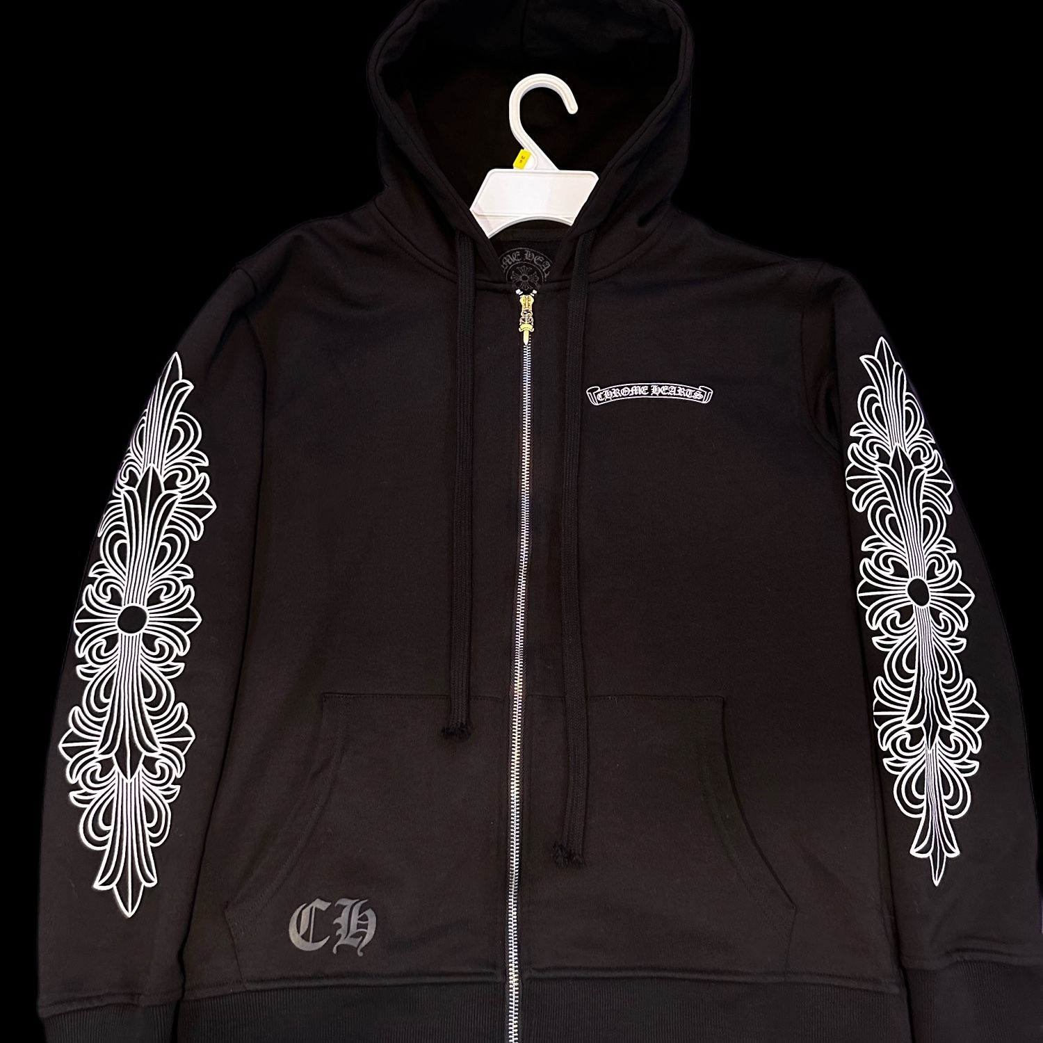 Chrome Hearts Eye Chart Dagger Zip-Up Hoodie for Sale in