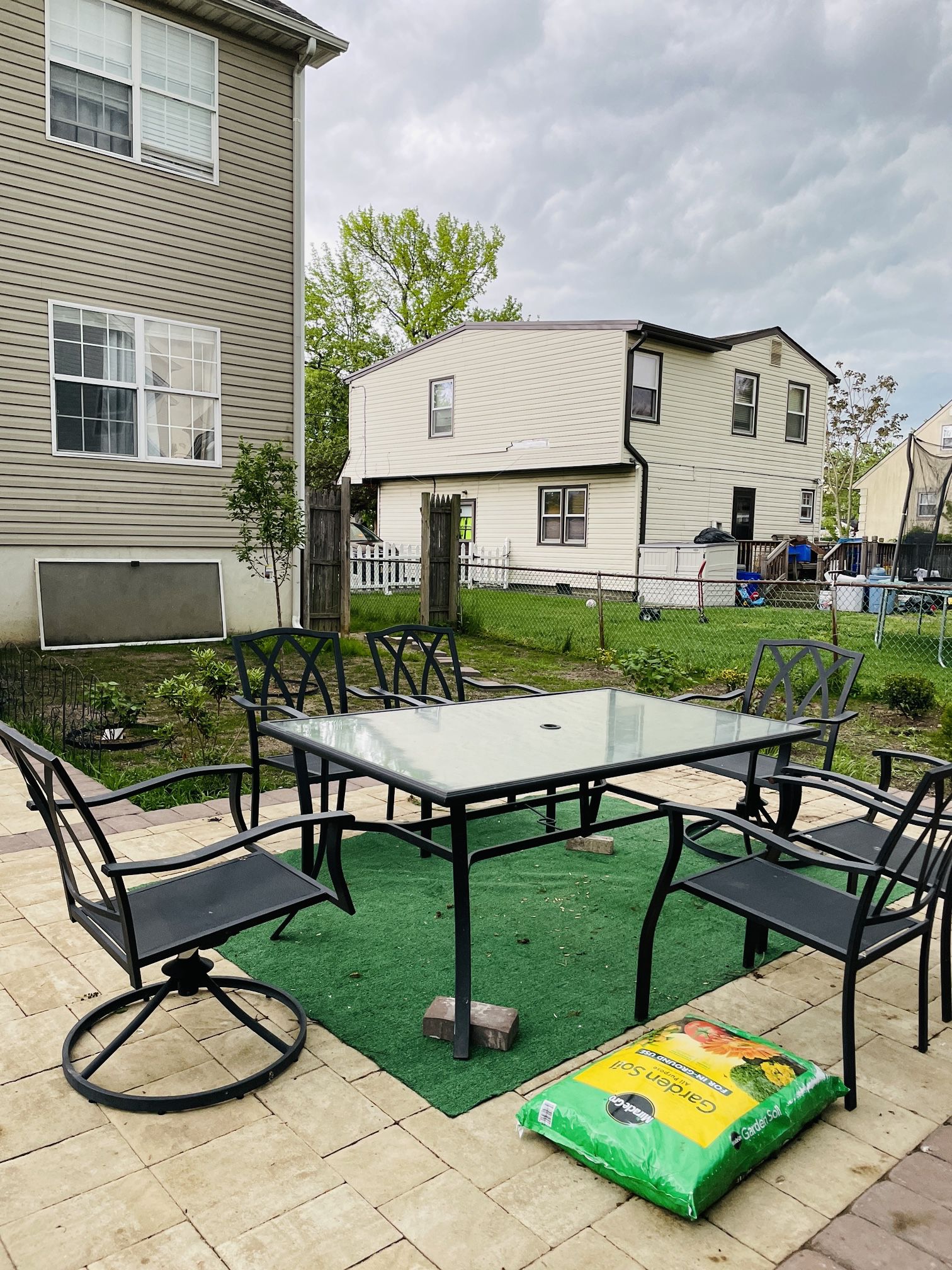 Outdoor Patio Table with 6 Chairs 