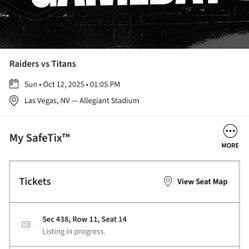 Raiders vs Titans / 50 Yard Line / Home Side