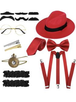 1920s  Men/boys  Costume Roaring Retro Accessories Set