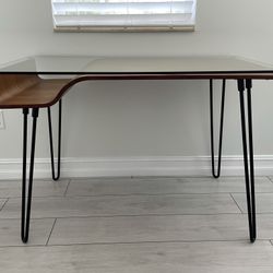 Wood and Glass Office Desk