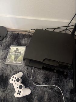 PS3 Slim With Controller, Cords, & Game