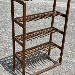ANTIQUE INDUSTRIAL PRIMITIVE COBBLERS OAK SHOE OR WINE RACK
