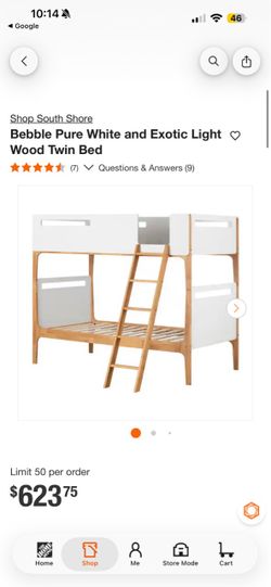 Bebble Twin Bunk Bed with Angled Ladder