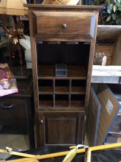 Amish made primitive style wine rack cabinet !