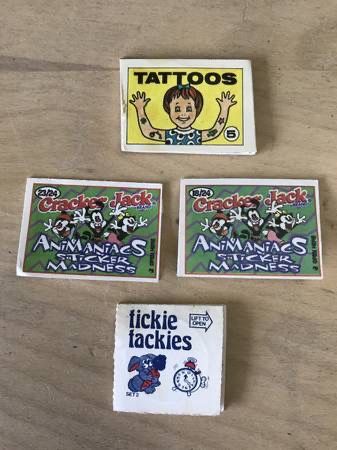Vintage Cracker Jack Prize Tickie Tackies, Tattoos, Animanics