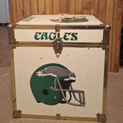 Vintage Philadelphia Eagles Wood Storage Crate Box Rare 16×16
