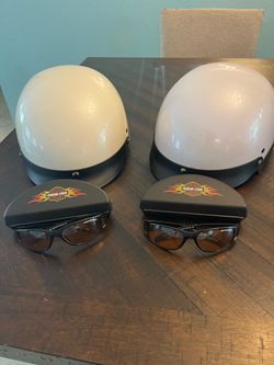 Motorcycle helmets and glasses