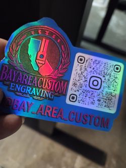 Holograph stickers available custom made