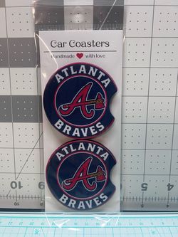 Atlanta Braves Car Coasters Set of 2