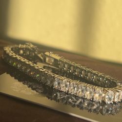 Moissanite Diamond 925 VVS1 Oval Cut 6.5 Inch Bracelet