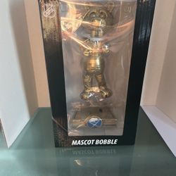 Sabertooth Buffalo Sabres Gold Plated Bobblehead NHL Hockey 