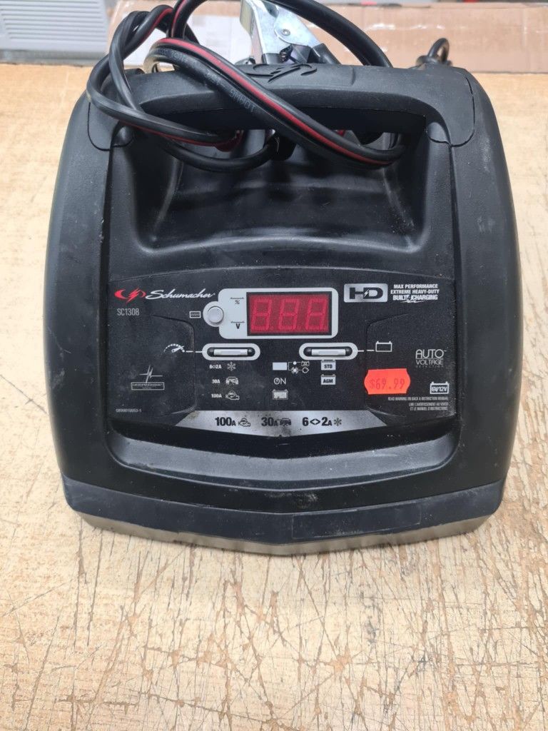 Schumacher Electric Battery Charger and Engine Starter, SC1308, 6-in-1, Fully Automatic, 100 Cranking Amps, 6 Volt, 12 Volt, for Car, Truck, SUV