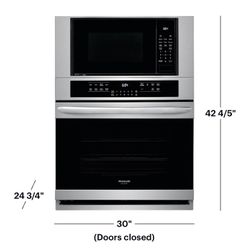 Frigidaire - Gallery Series 30" Double Electric Convection Wall Oven with Built-In Microwave - Stainless Steel