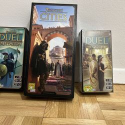 3 Games: 7 Wonders Cities- Duel Pantheon - Duel Agora Board Game 