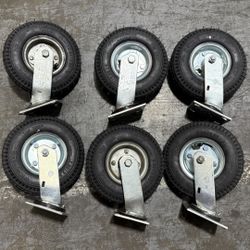 8” pneumatic air swivel caster wheels