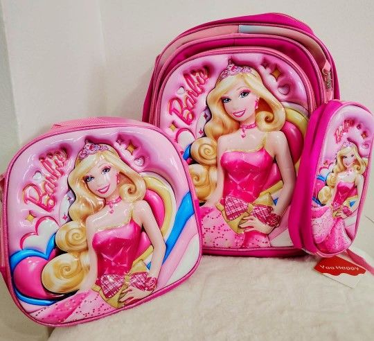 Barbie 3 Piece Bookbag Set 🎒