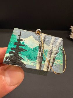 Vintage Made in Alaska Hand Painted Wooden Mosquito House Ornament
