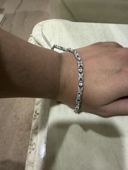 Sterling Silver With Diamond Accents Bracelet