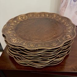 18 antique gold chargers