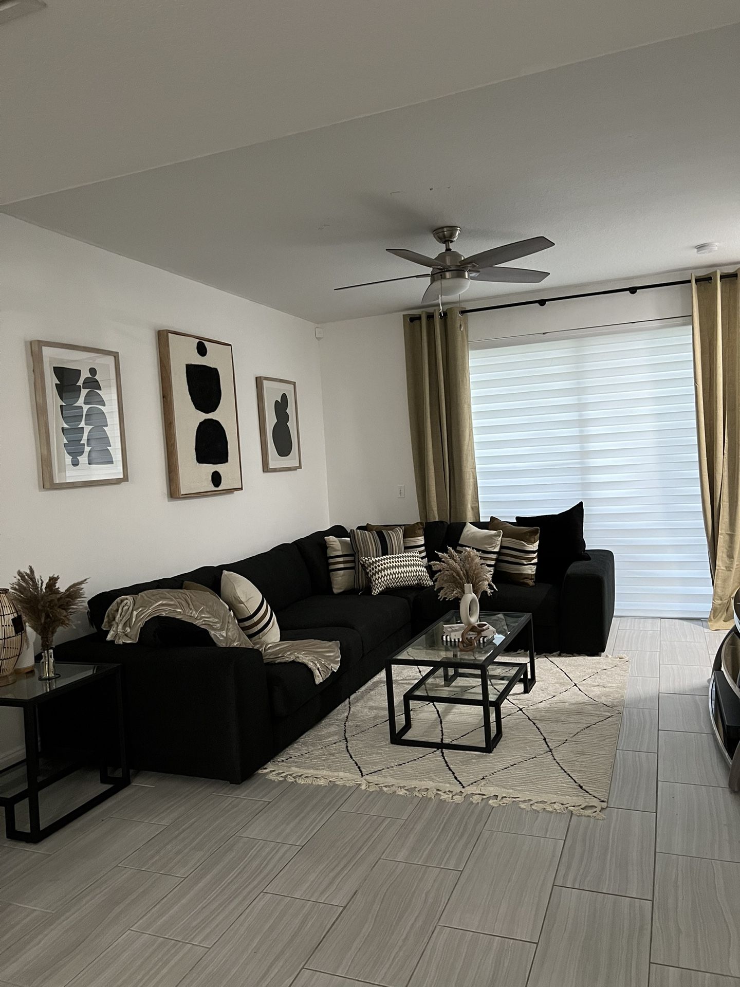 Black Cindy Crawford Sectional