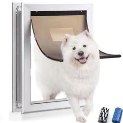Dog Door Aluminum Pet Door with Large Flap 11" x 16", Doggie Door
