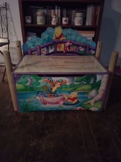 Winnie the Pooh and tiger toy box. $25.00