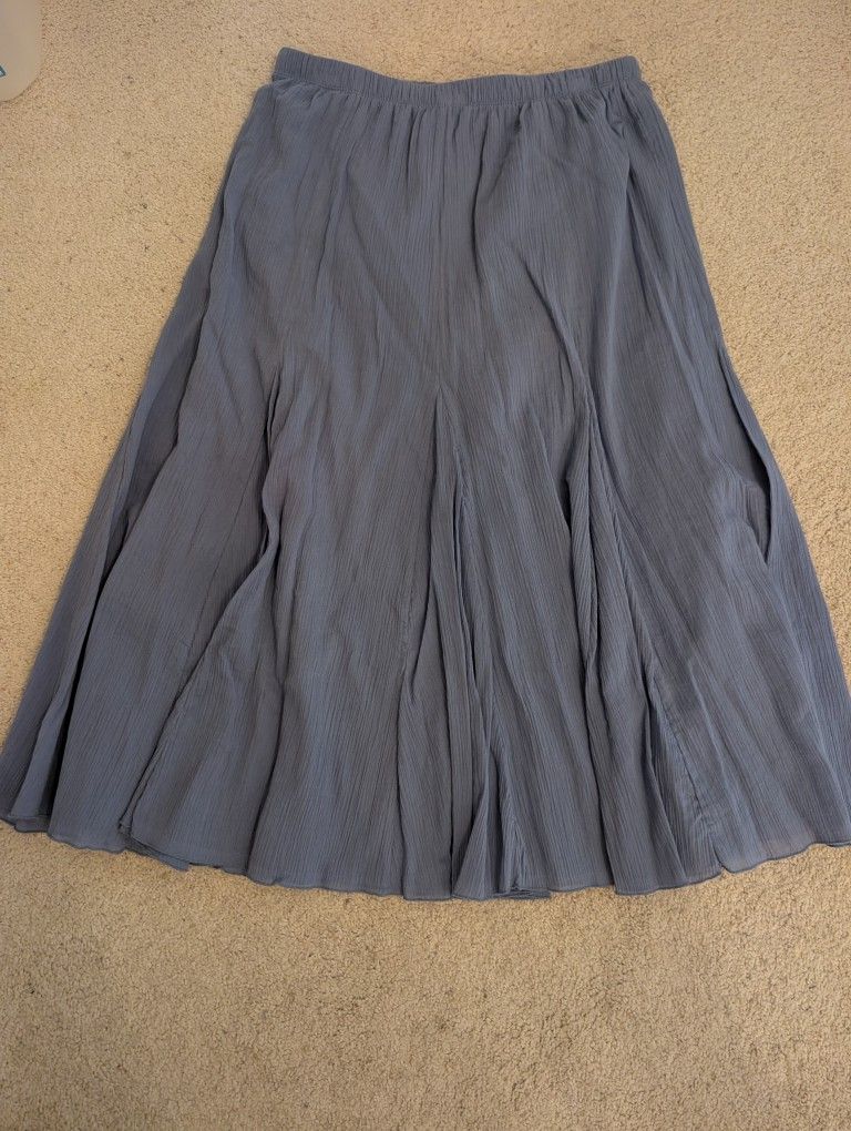 Blue Pleated Skirt