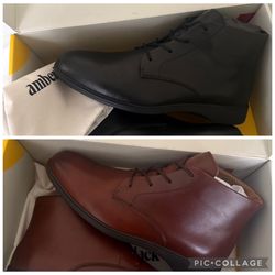 Amberjack Men’s Chukka Boots New Size 9 Leather Black Brown Two Pairs
