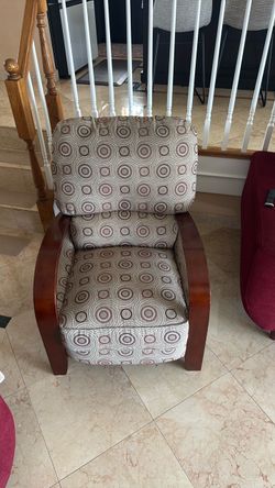 MUST GO!! Upholstered Accent Chair with Wood Arms