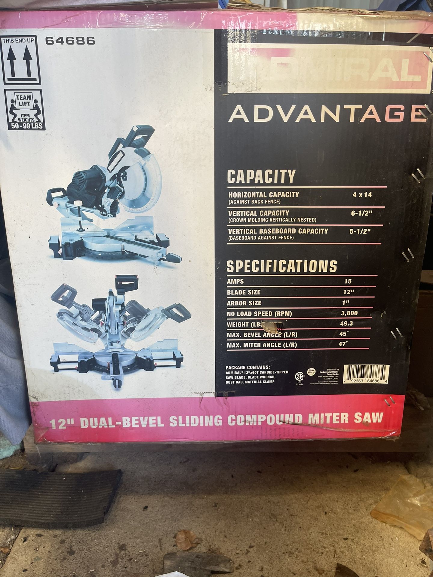 12” Dual-Bevel Sliding compound Miter Saw 