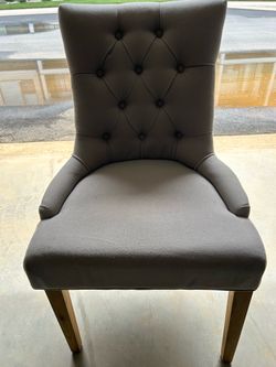 Set of 4 Tufted Upholstered Dining Chairs – Gray